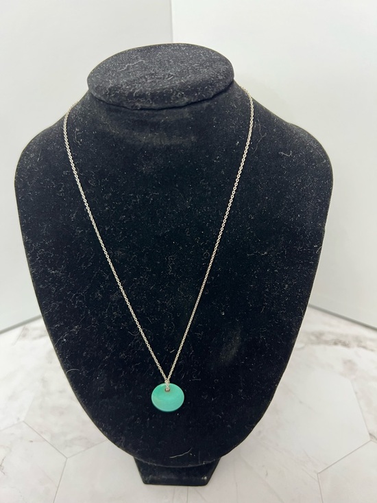 Tiffany & Co. Jewelry - Tiffany & Co. Turquoise Round Enamel Pendant Necklace - Women Jewelry